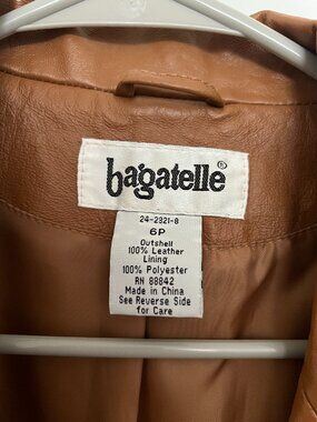 Bagatelle Vintage 1990's Brown Leather Jacket 6P